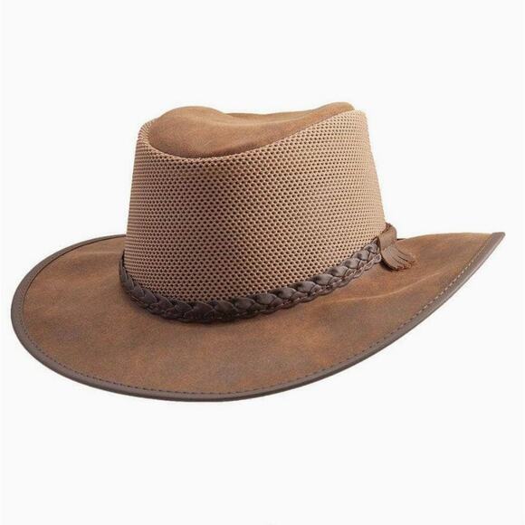 NWOT Head 'N Home American Outback-style Breeze Sun Hat Waterproofed Leather XL - Picture 2 of 12
